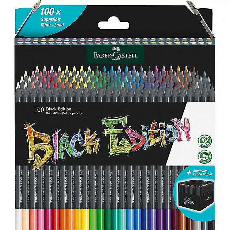 مداد رنگی 100 رنگ فابر کاستل مدل black edition کد 116411