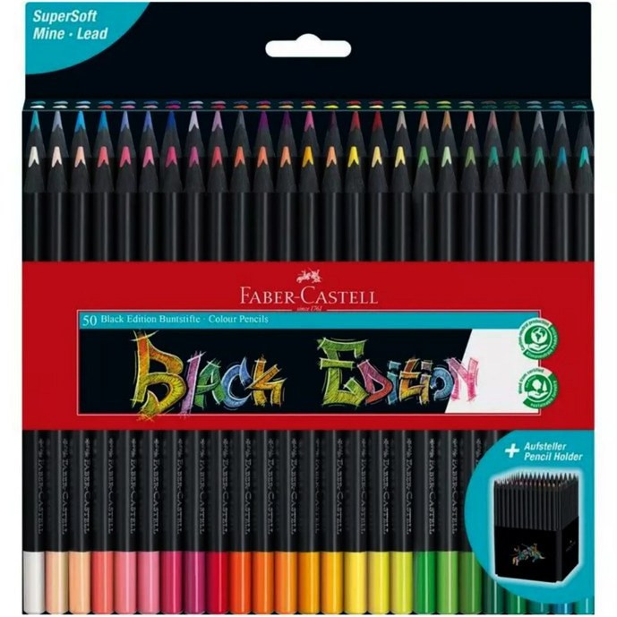 مداد رنگی 50 رنگ فابر کاستل مدل black edition کد 116450