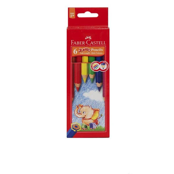 مداد رنگی 6 رنگ فابر-کاستل مدل Jumbo کد 115606
