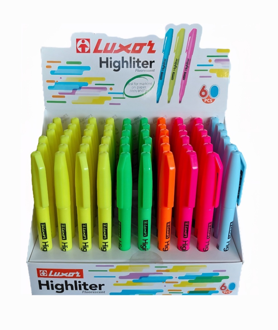 ماژیک علامت گذار لاکسر مدل Fluorescent بسته 60 عددی
