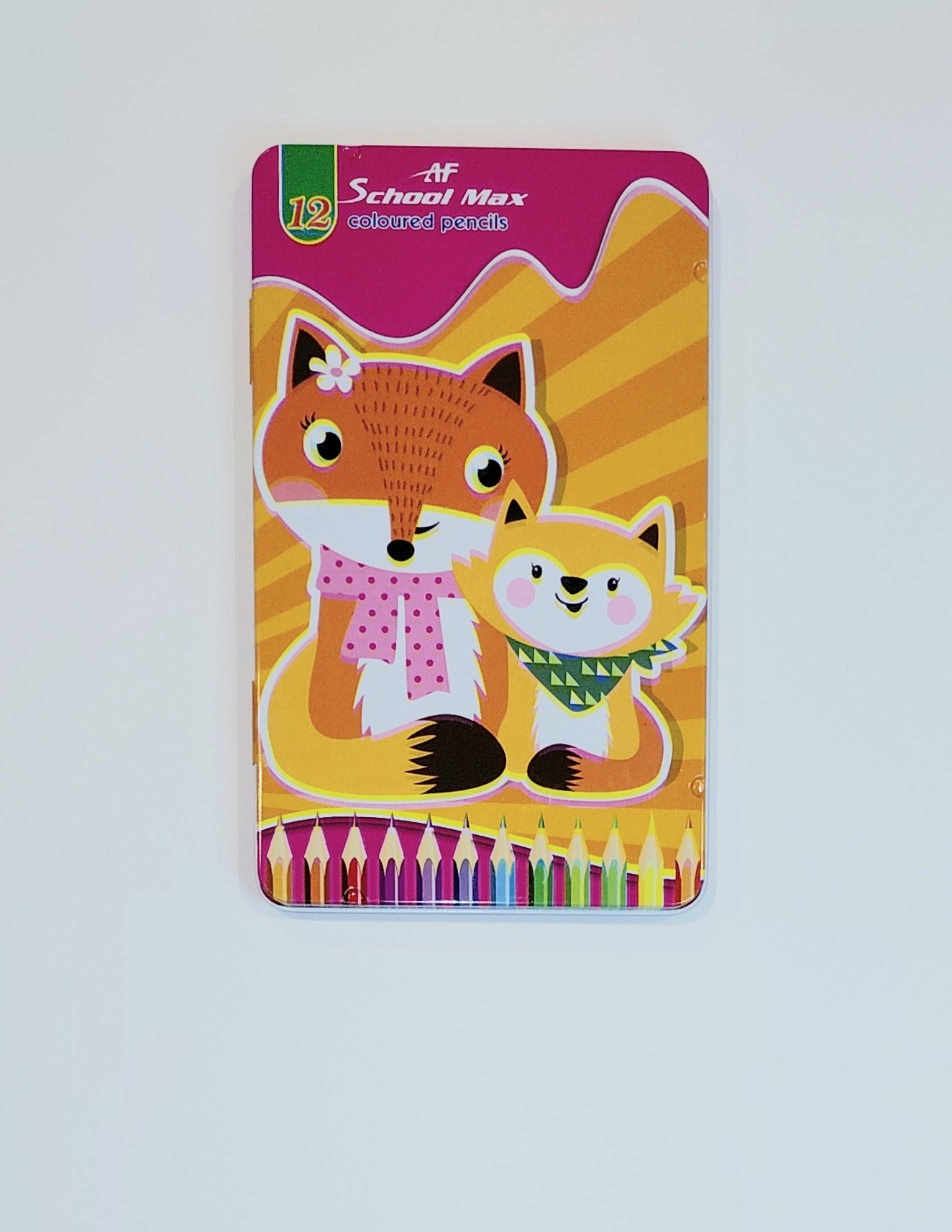 مداد رنگی جعه فلزی 12 رنگ School Max