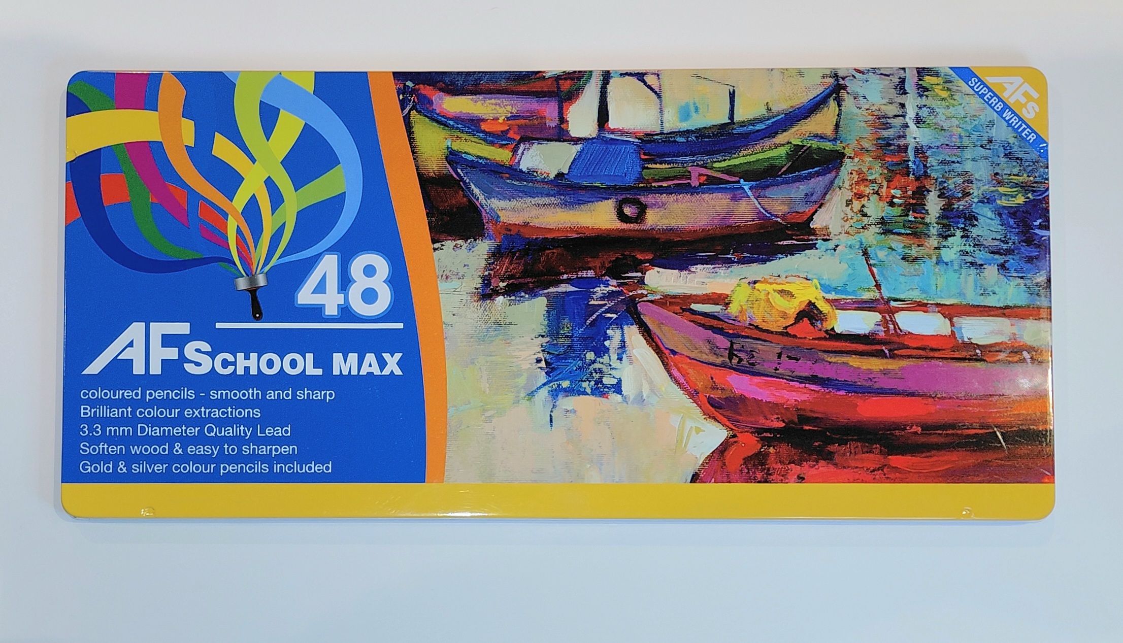 مداد رنگی 48 رنگ جعبه فلزی School Max