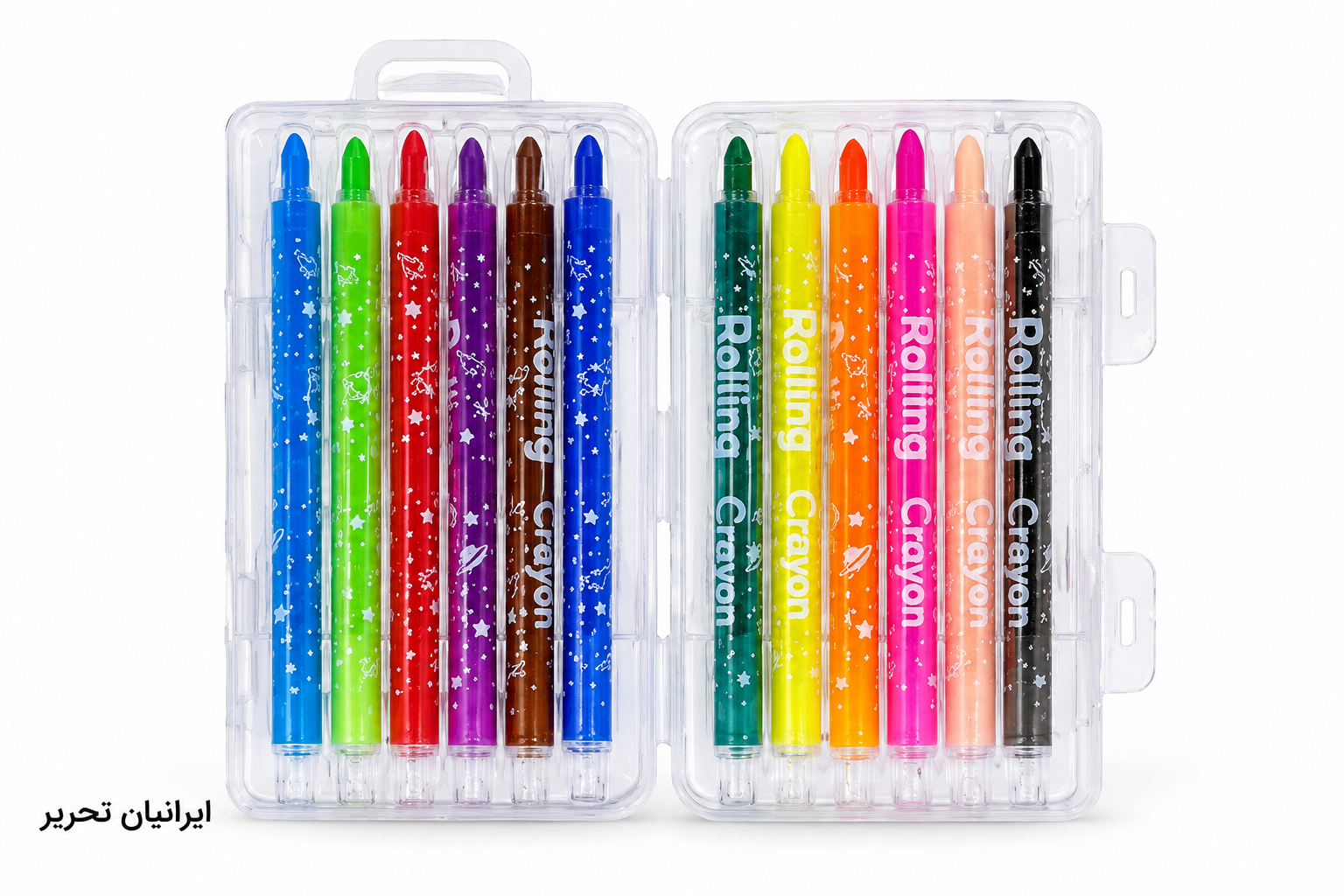 پاستل پیچی 12 رنگ مدل ROTATING Crayon کد CY-6101B-12